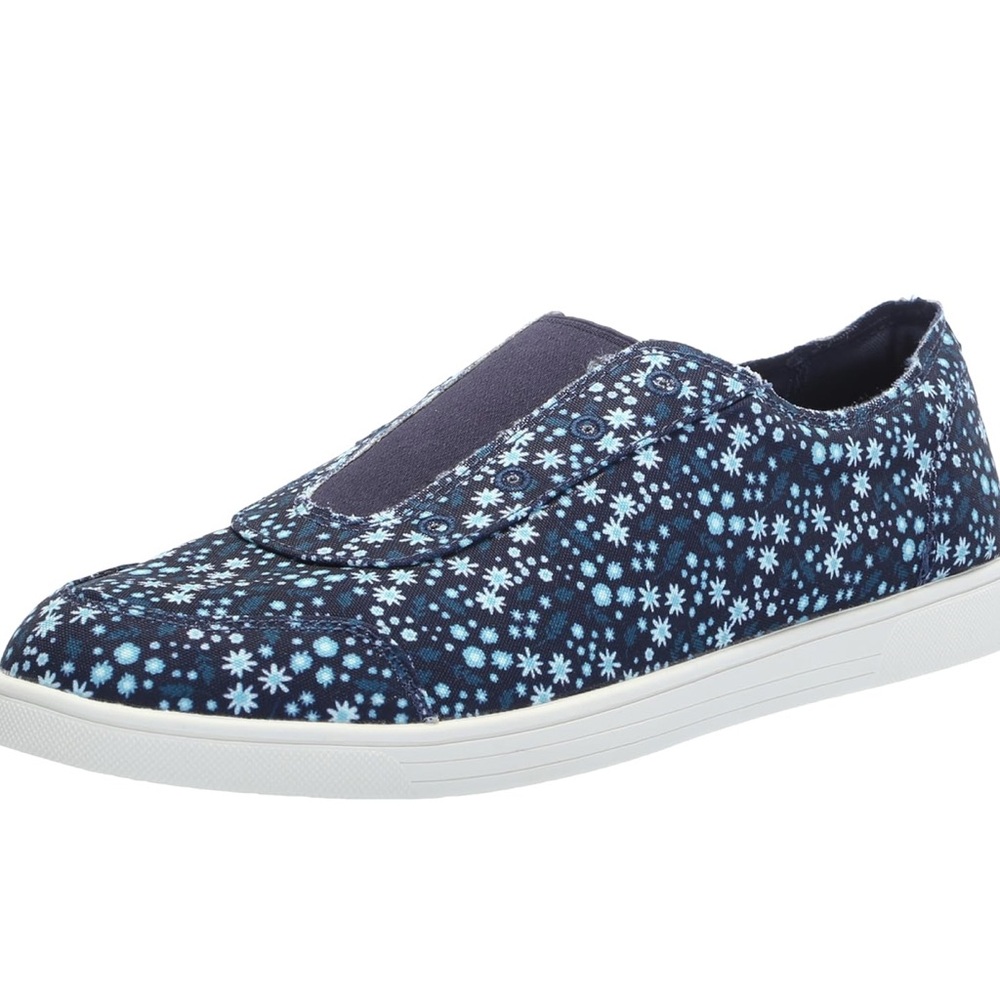 Spenco Santa Maria Floral Womens Sz 5B Shoes Navy Slip On Casual Sneakers